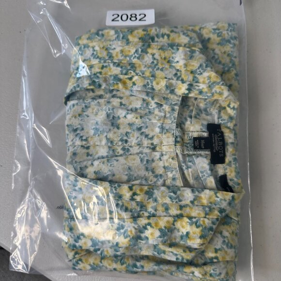 Talbots Blouse Size 16W Petite Floral Sleeveless Green Yellow - Picture 8 of 8
